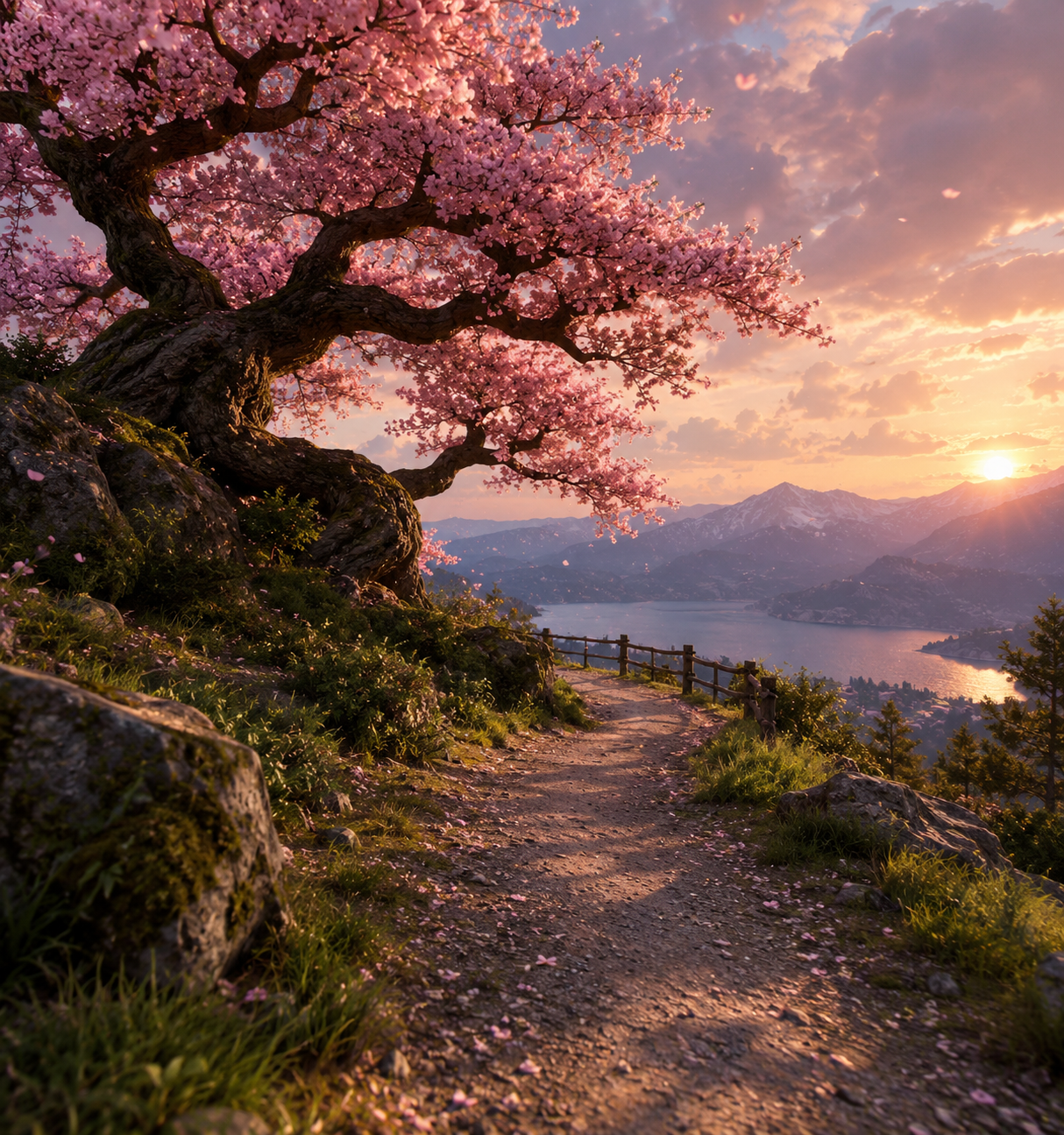 Sakura mountaintop